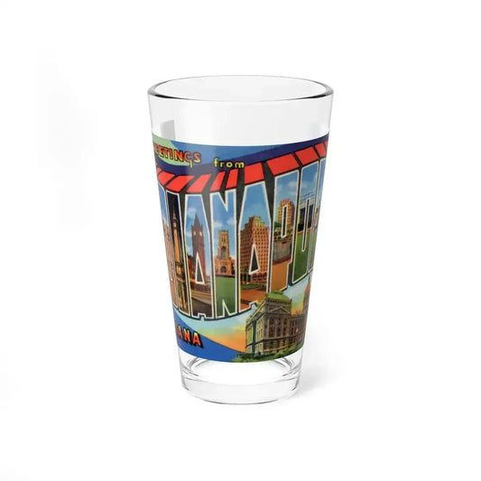 Greetings From Indianapolis (Greeting Postcards) Pint Glass 16oz 16oz - Go Mug Yourself
