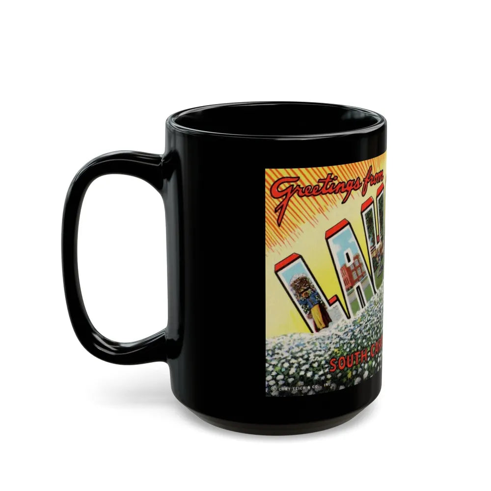 Greetings from Laurens South Carolina (Greeting Postcards) Black Coffee Mug-Go Mug Yourself