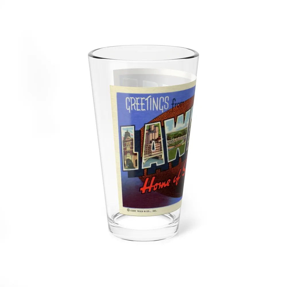 Greetings from Lawrence Home of State University Kansas (Greeting Postcards) Pint Glass 16oz-Go Mug Yourself