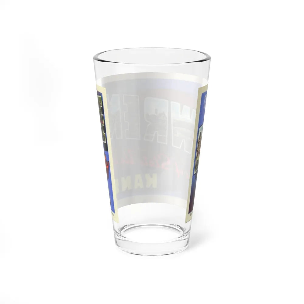 Greetings from Lawrence Home of State University Kansas (Greeting Postcards) Pint Glass 16oz-Go Mug Yourself