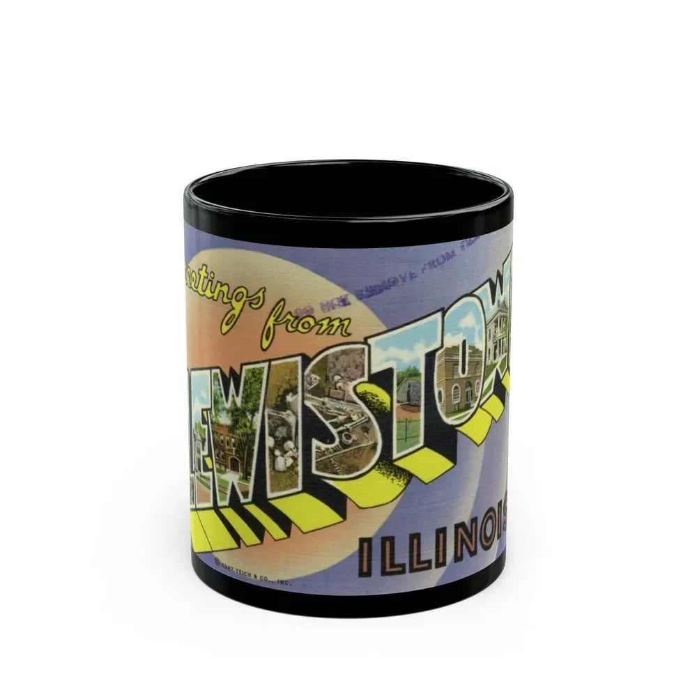 Greetings from Lewistown Illinois (Greeting Postcards) Black Coffee Mug 11oz - Go Mug Yourself
