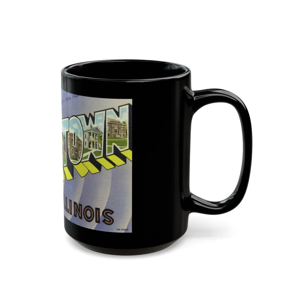 Greetings from Lewistown Illinois (Greeting Postcards) Black Coffee Mug-Go Mug Yourself