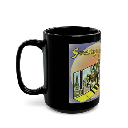 Greetings from Lewistown Illinois (Greeting Postcards) Black Coffee Mug-Go Mug Yourself