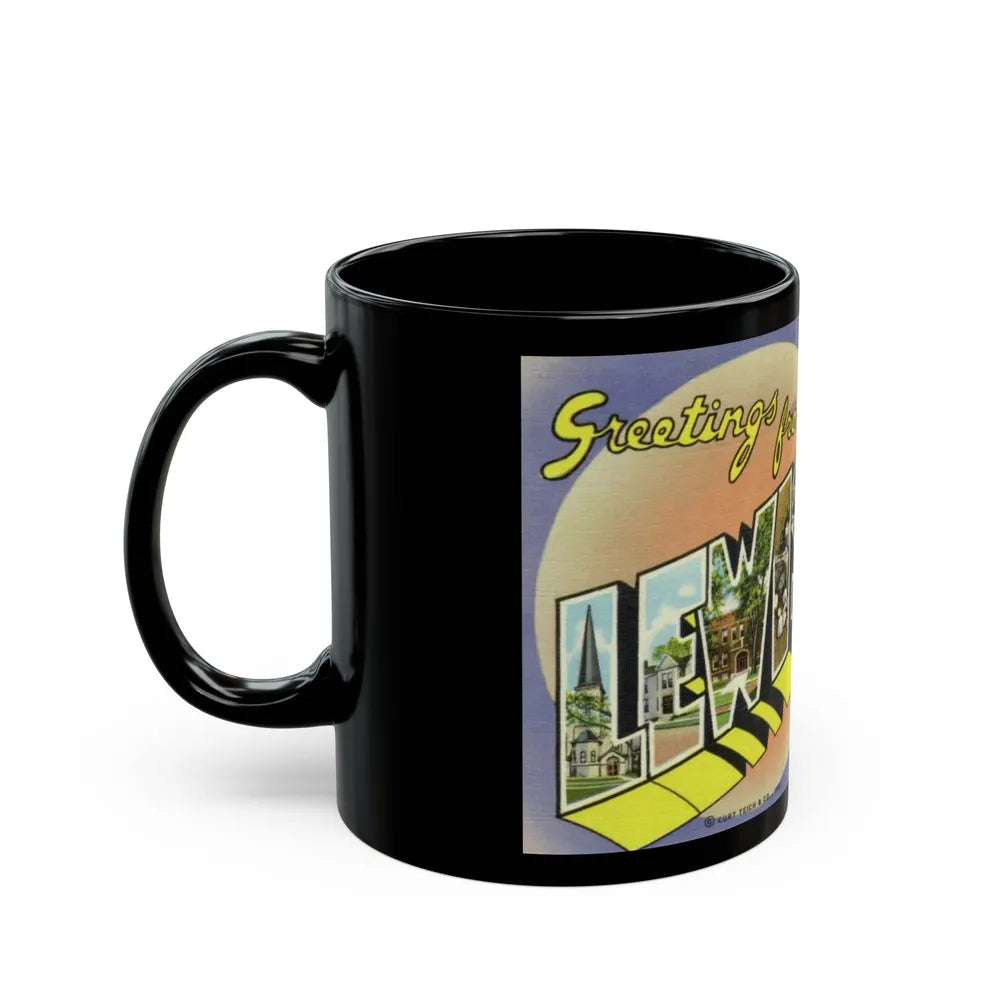 Greetings from Lewistown Illinois (Greeting Postcards) Black Coffee Mug-Go Mug Yourself