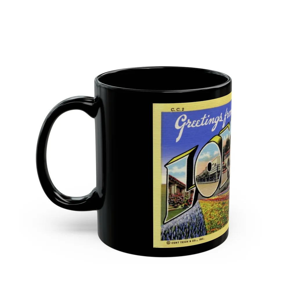 Greetings from Lompoc California (Greeting Postcards) Black Coffee Mug-Go Mug Yourself