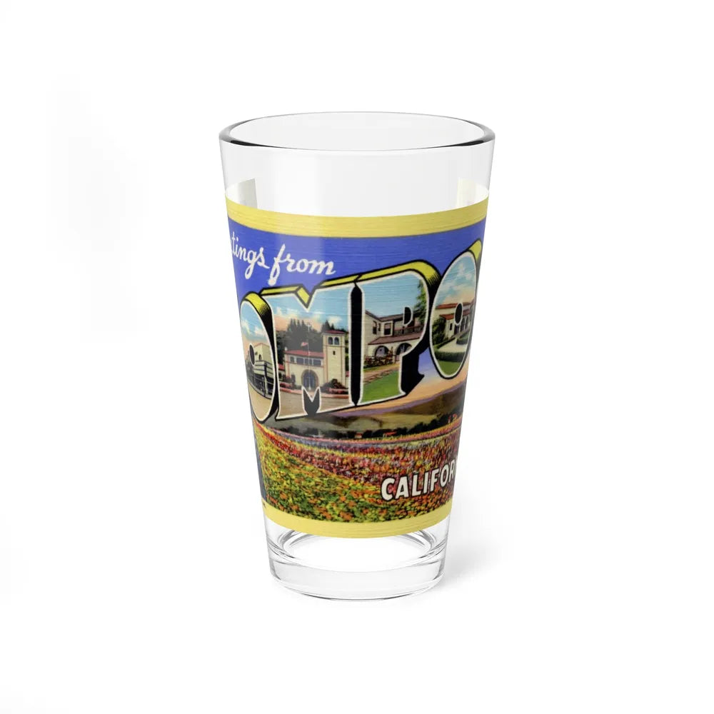 Greetings from Lompoc California (Greeting Postcards) Pint Glass 16oz-16oz-Go Mug Yourself