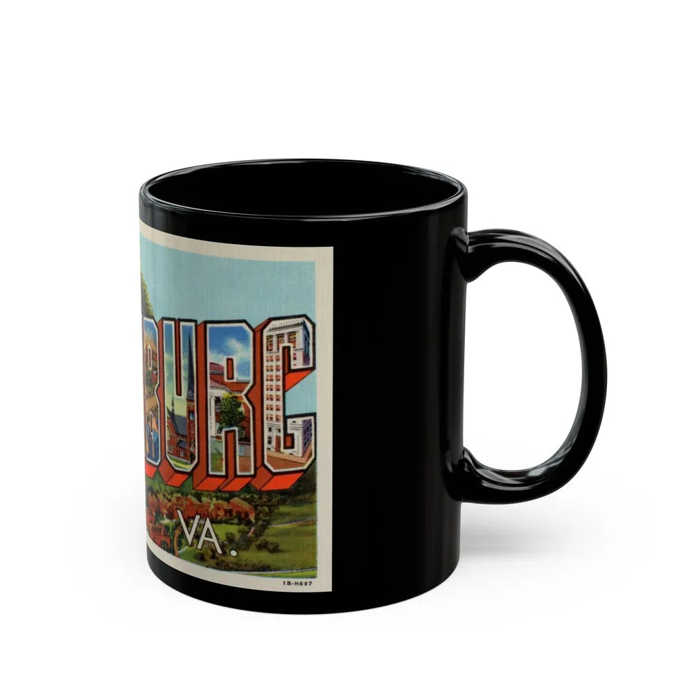 Greetings From Lynchburg VA (Greeting Postcards) Black Coffee Mug-Go Mug Yourself