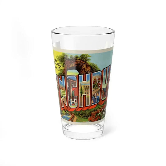 Greetings From Lynchburg VA (Greeting Postcards) Pint Glass 16oz 16oz - Go Mug Yourself