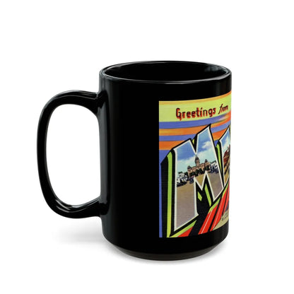 Greetings from Marfa Texas (Greeting Postcards) Black Coffee Mug-Go Mug Yourself