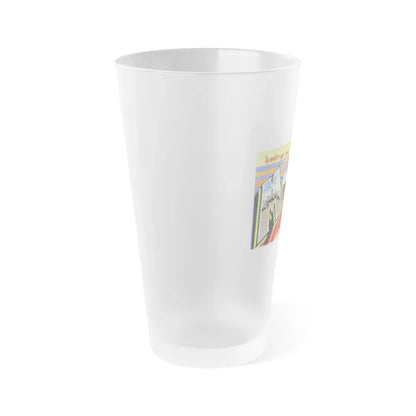 Greetings from Marfa Texas (Greeting Postcards) Frosted Pint Glass 16oz - Go Mug Yourself