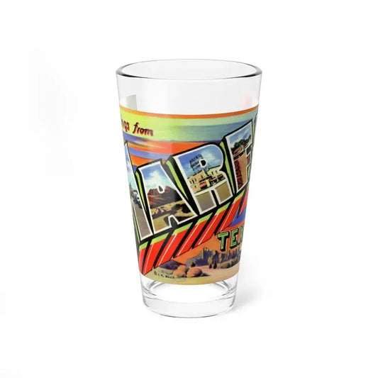 Greetings from Marfa Texas (Greeting Postcards) Pint Glass 16oz 16oz - Go Mug Yourself