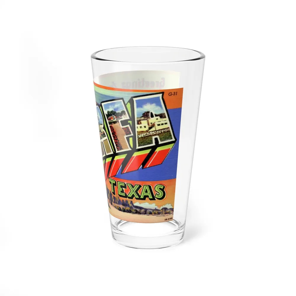 Greetings from Marfa Texas (Greeting Postcards) Pint Glass 16oz-Go Mug Yourself