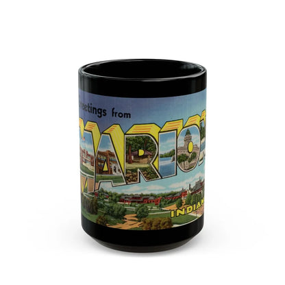 Greetings from Marion Indiana (Greeting Postcards) Black Coffee Mug-15oz-Go Mug Yourself