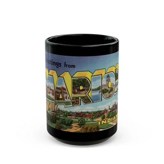 Greetings from Marion Indiana (Greeting Postcards) Black Coffee Mug 15oz - Go Mug Yourself
