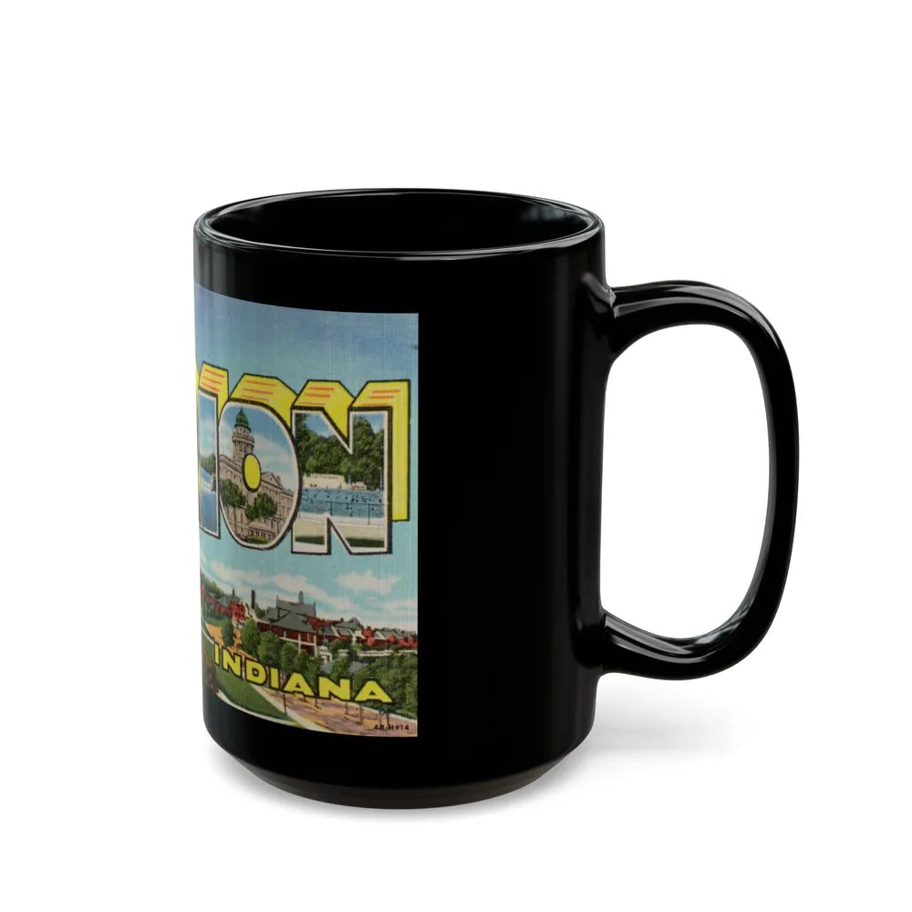 Greetings from Marion Indiana (Greeting Postcards) Black Coffee Mug-Go Mug Yourself