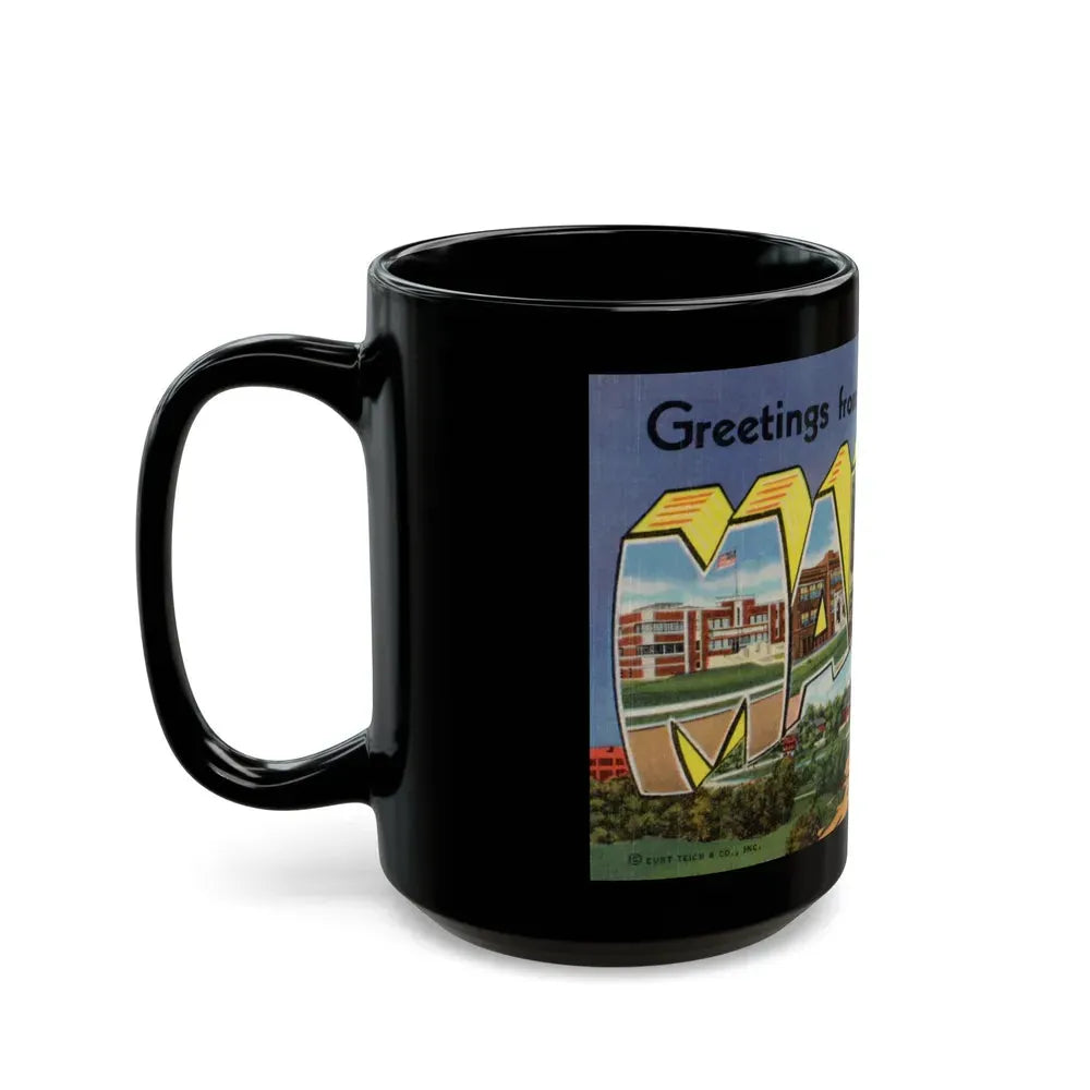 Greetings from Marion Indiana (Greeting Postcards) Black Coffee Mug - Go Mug Yourself