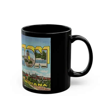 Greetings from Marion Indiana (Greeting Postcards) Black Coffee Mug-Go Mug Yourself