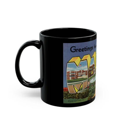 Greetings from Marion Indiana (Greeting Postcards) Black Coffee Mug-Go Mug Yourself