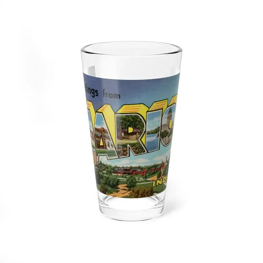 Greetings from Marion Indiana (Greeting Postcards) Pint Glass 16oz 16oz - Go Mug Yourself