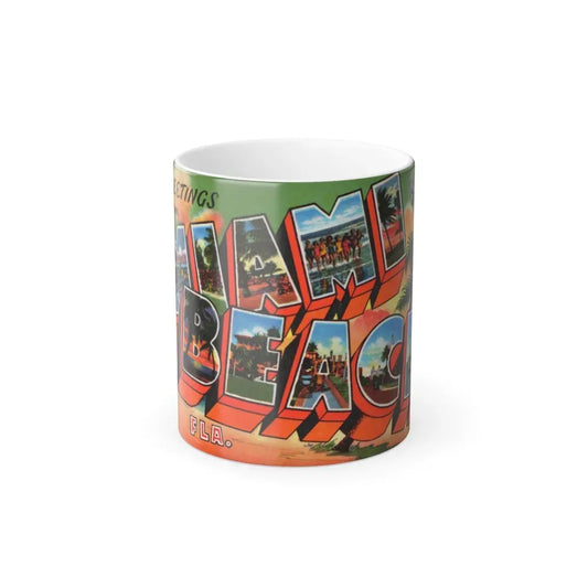 Greetings from Miami Beach Fla (Greeting Postcards) Color Changing Mug 11oz Default Title - Go Mug Yourself