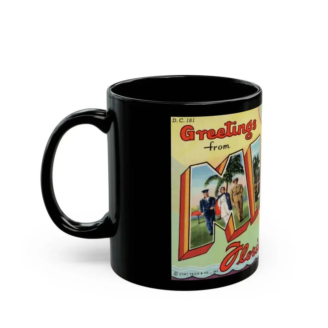 Greetings from Miami Florida (Greeting Postcards) Black Coffee Mug - Go Mug Yourself
