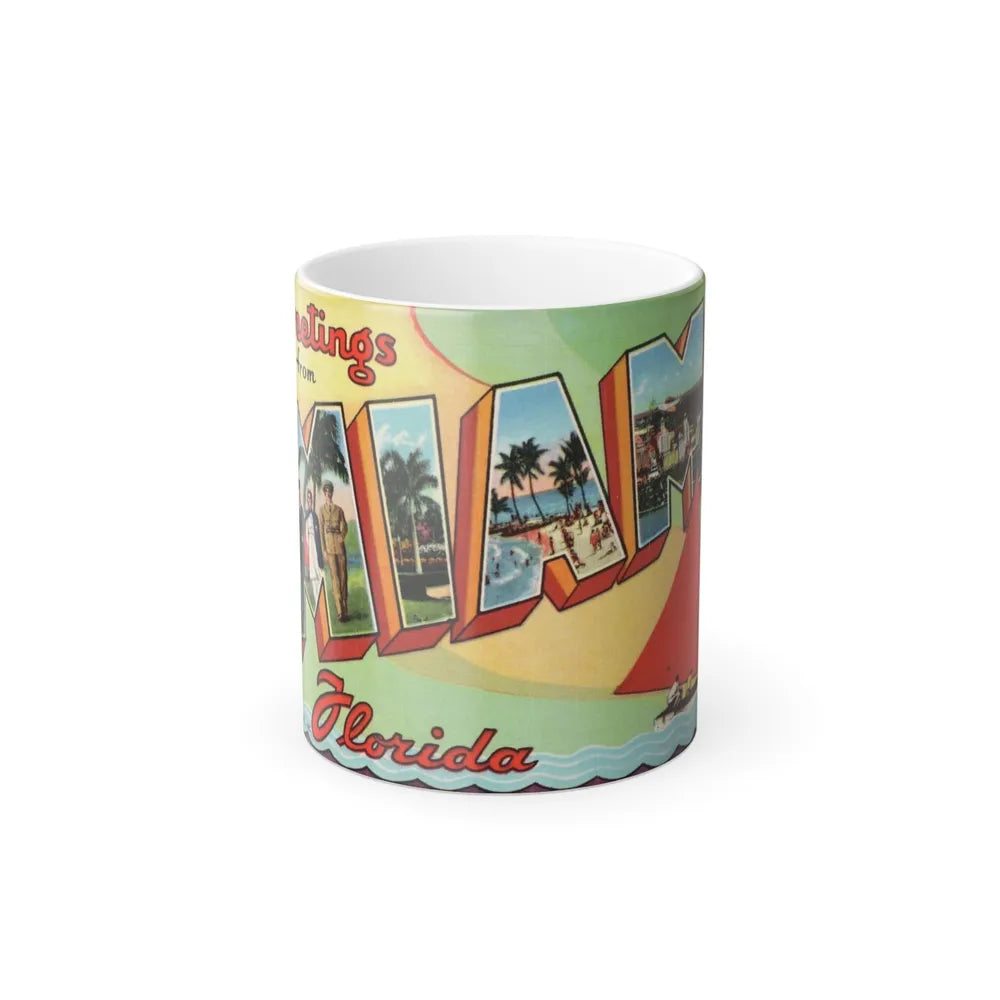 Greetings from Miami Florida (Greeting Postcards) Color Changing Mug 11oz-11oz-Go Mug Yourself