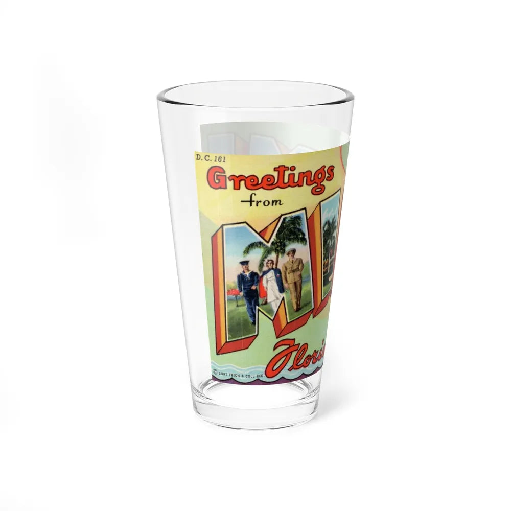 Greetings from Miami Florida (Greeting Postcards) Pint Glass 16oz-Go Mug Yourself