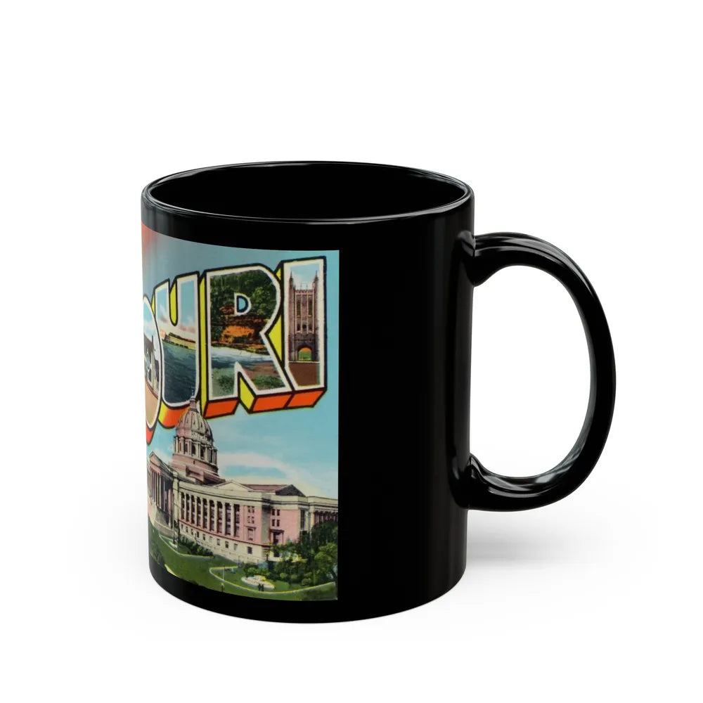 Greetings from Missouri (Greeting Postcards) Black Coffee Mug-Go Mug Yourself