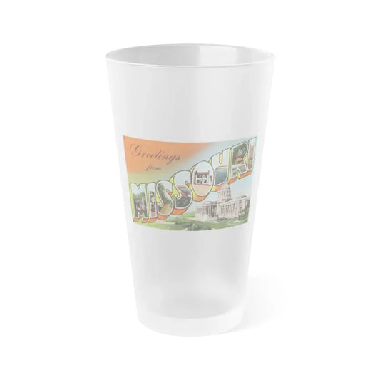 Greetings from Missouri (Greeting Postcards) Frosted Pint Glass 16oz Default Title - Go Mug Yourself