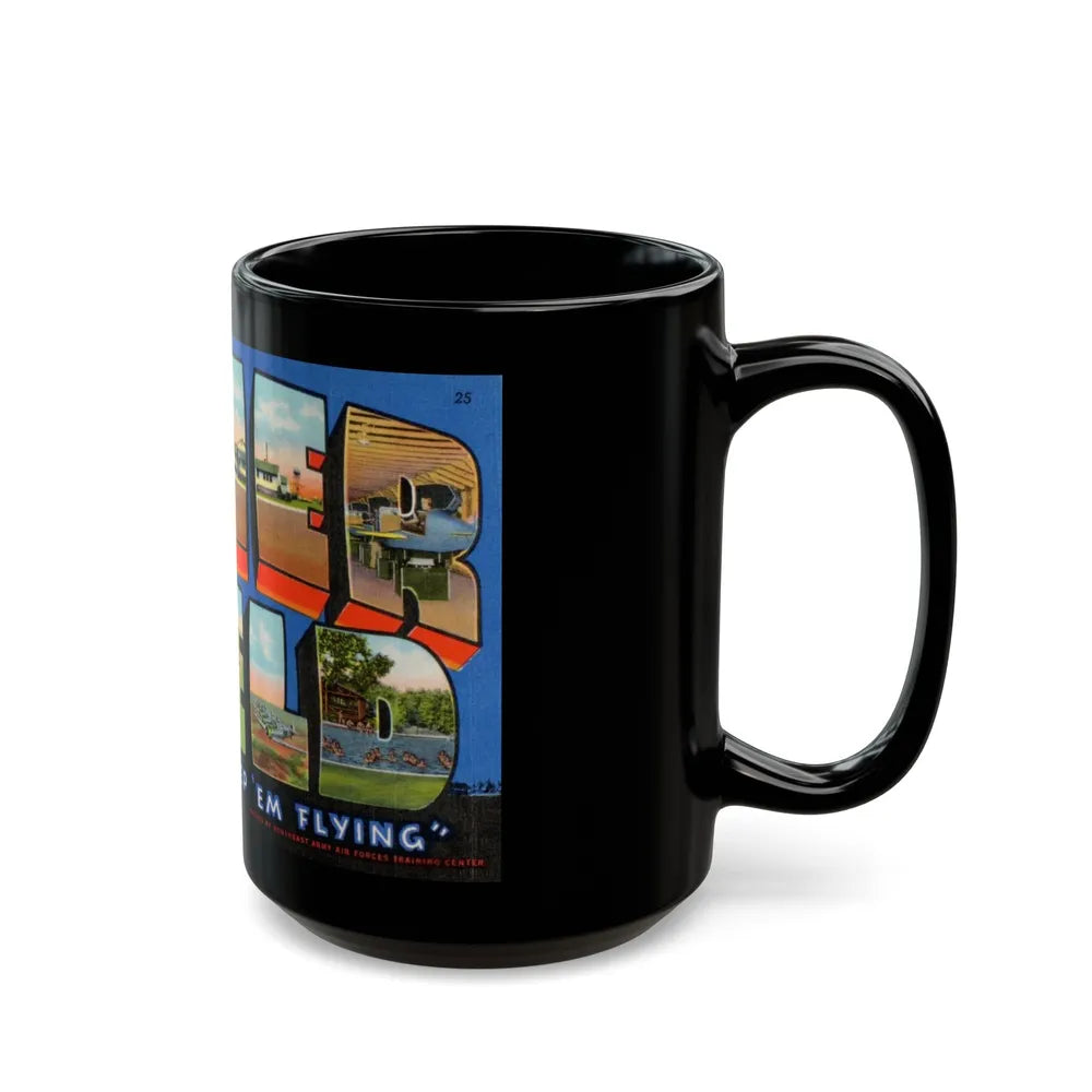 Greetings from Napier Field (Greeting Postcards) Black Coffee Mug-Go Mug Yourself