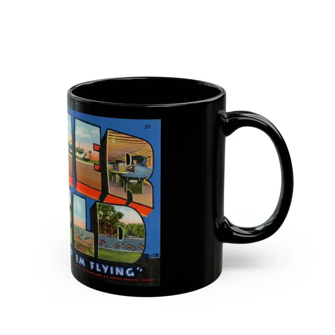 Greetings from Napier Field (Greeting Postcards) Black Coffee Mug - Go Mug Yourself