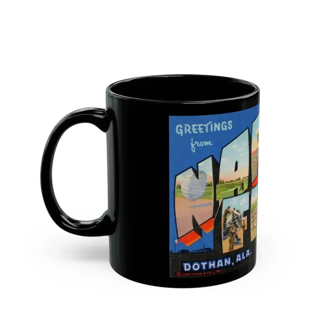 Greetings from Napier Field (Greeting Postcards) Black Coffee Mug - Go Mug Yourself