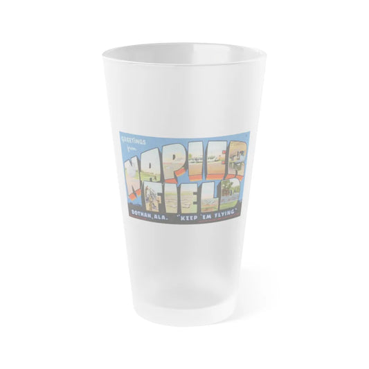 Greetings from Napier Field (Greeting Postcards) Frosted Pint Glass 16oz-16oz-Frosted-Go Mug Yourself