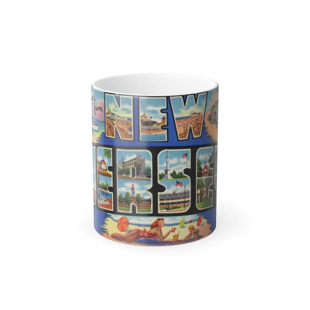 Greetings from New Jersey (Greeting Postcards) Color Changing Mug 11oz-11oz-Go Mug Yourself