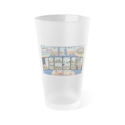 Greetings from New Jersey (Greeting Postcards) Frosted Pint Glass 16oz-16oz-Frosted-Go Mug Yourself