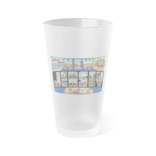 Greetings from New Jersey (Greeting Postcards) Frosted Pint Glass 16oz-16oz-Frosted-Go Mug Yourself