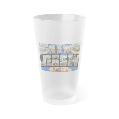 Greetings from New Jersey (Greeting Postcards) Frosted Pint Glass 16oz 16oz Frosted - Go Mug Yourself