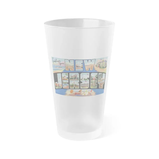 Greetings from New Jersey (Greeting Postcards) Frosted Pint Glass 16oz 16oz Frosted - Go Mug Yourself