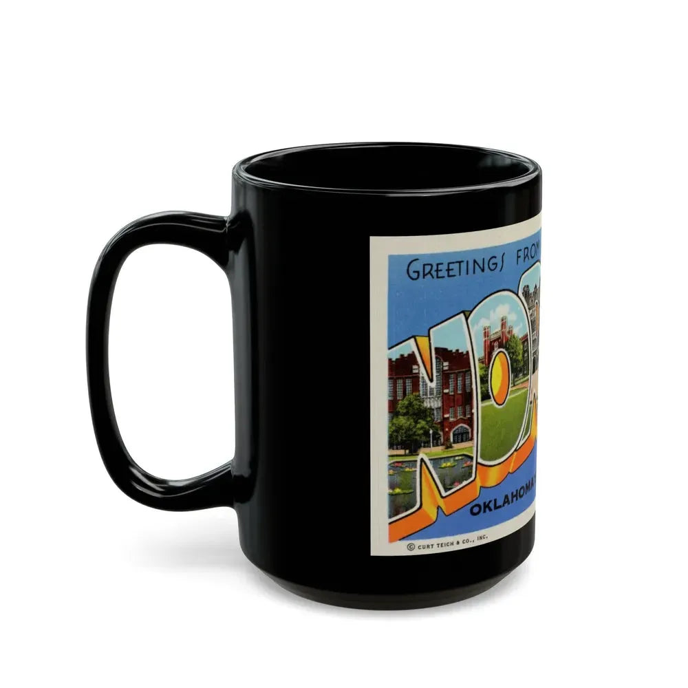 Greetings from Norman Oklahomas Naval Center (Greeting Postcards) Black Coffee Mug - Go Mug Yourself