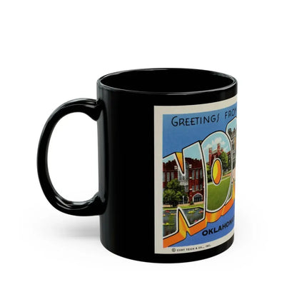 Greetings from Norman Oklahomas Naval Center (Greeting Postcards) Black Coffee Mug - Go Mug Yourself
