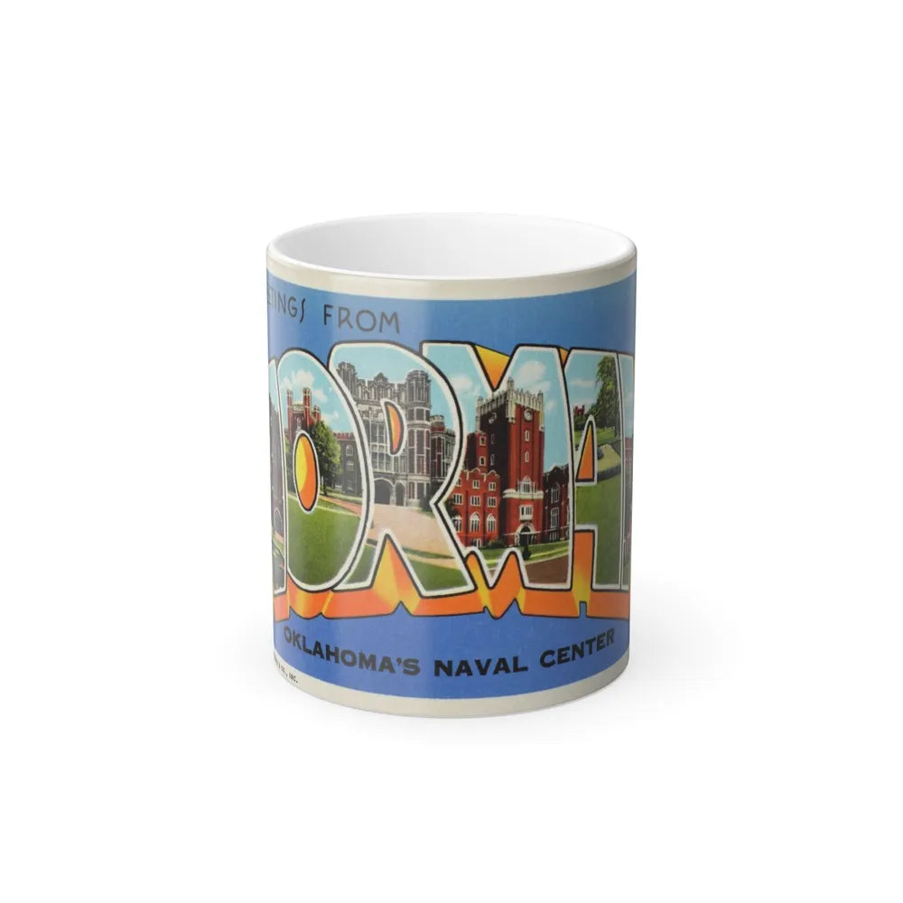 Greetings from Norman Oklahomas Naval Center (Greeting Postcards) Color Changing Mug 11oz-11oz-Go Mug Yourself