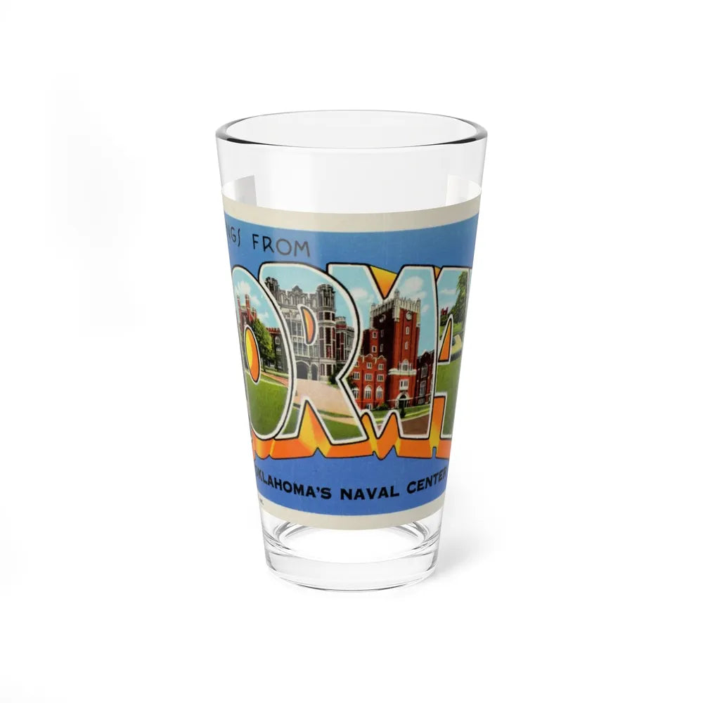 Greetings from Norman Oklahomas Naval Center (Greeting Postcards) Pint Glass 16oz-16oz-Go Mug Yourself