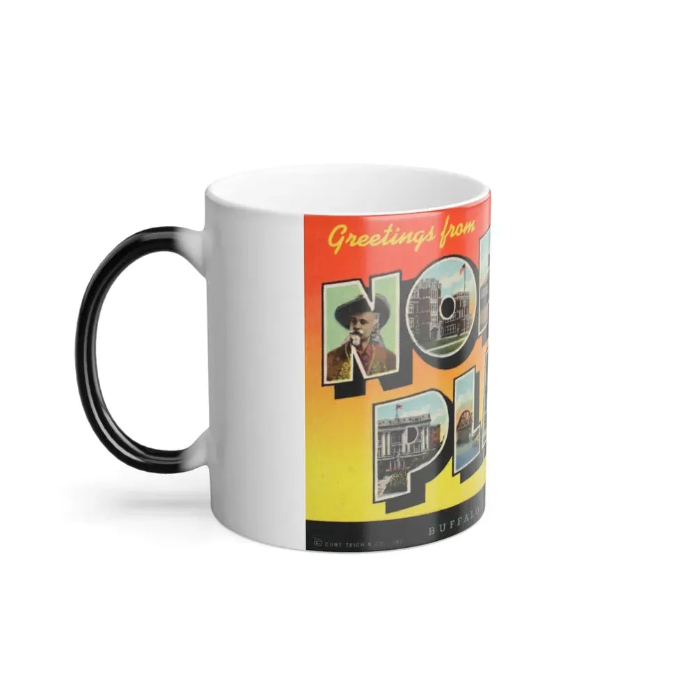 Greetings from North Platte Nebraska Buffalo Bills home town (Greeting Postcards) Color Changing Mug 11oz - Go Mug Yourself