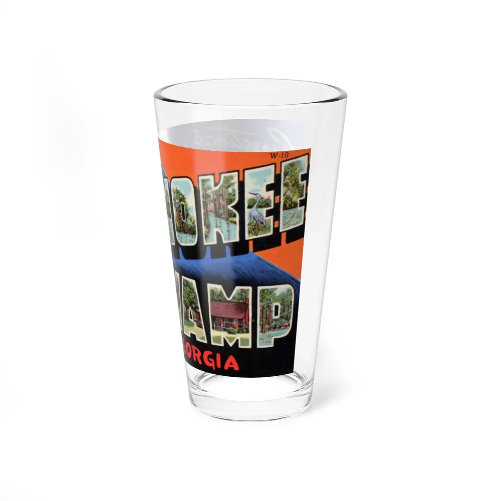 Greetings from Okefenokee Swamp Georgia (Greeting Postcards) Pint Glass 16oz-Go Mug Yourself