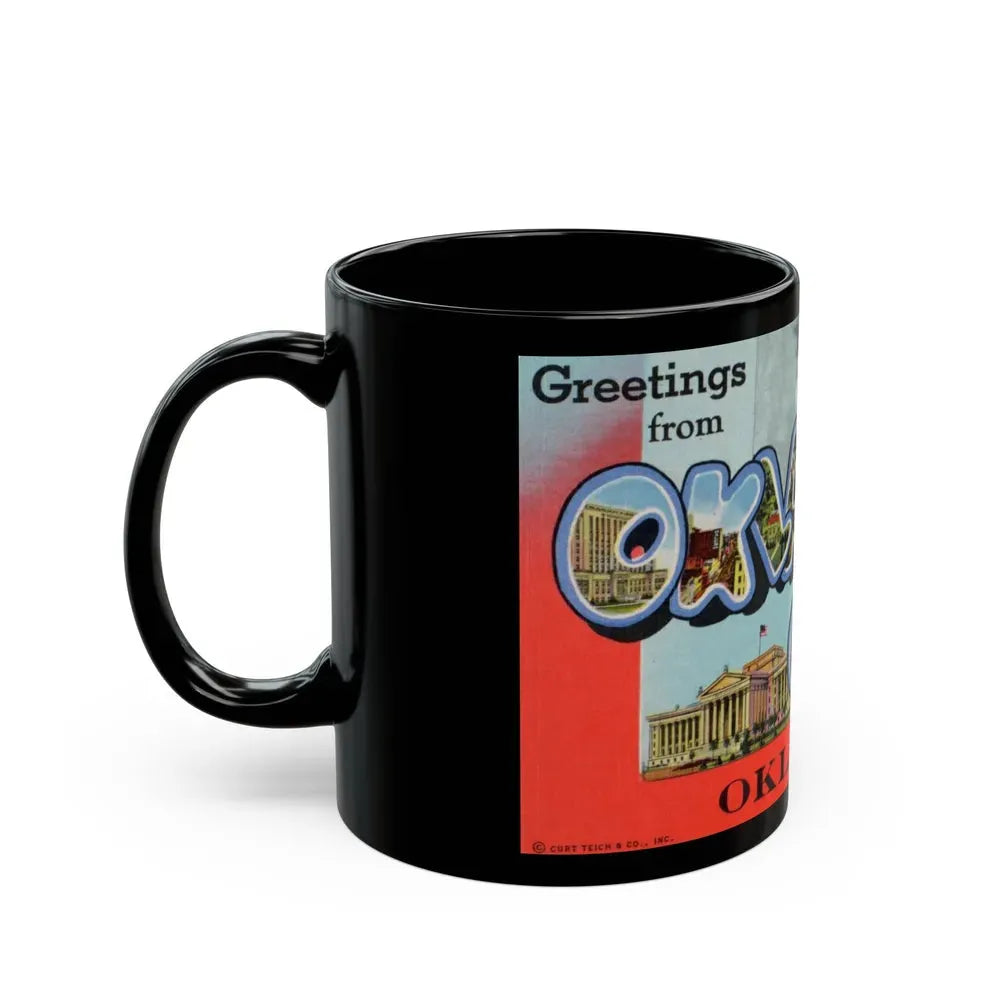 Greetings from Oklahoma City Oklahoma (Greeting Postcards) Black Coffee Mug - Go Mug Yourself