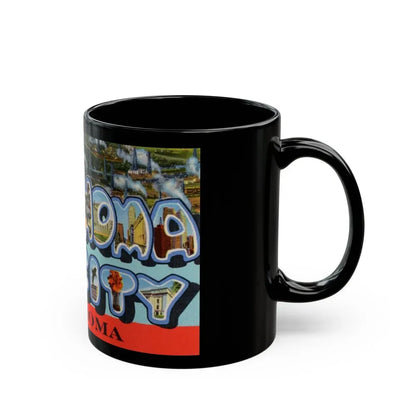 Greetings from Oklahoma City Oklahoma (Greeting Postcards) Black Coffee Mug - Go Mug Yourself