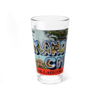 Greetings from Oklahoma City Oklahoma (Greeting Postcards) Pint Glass 16oz-16oz-Go Mug Yourself