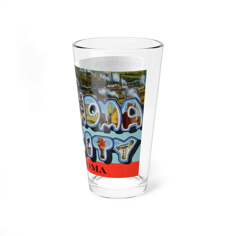 Greetings from Oklahoma City Oklahoma (Greeting Postcards) Pint Glass 16oz-Go Mug Yourself