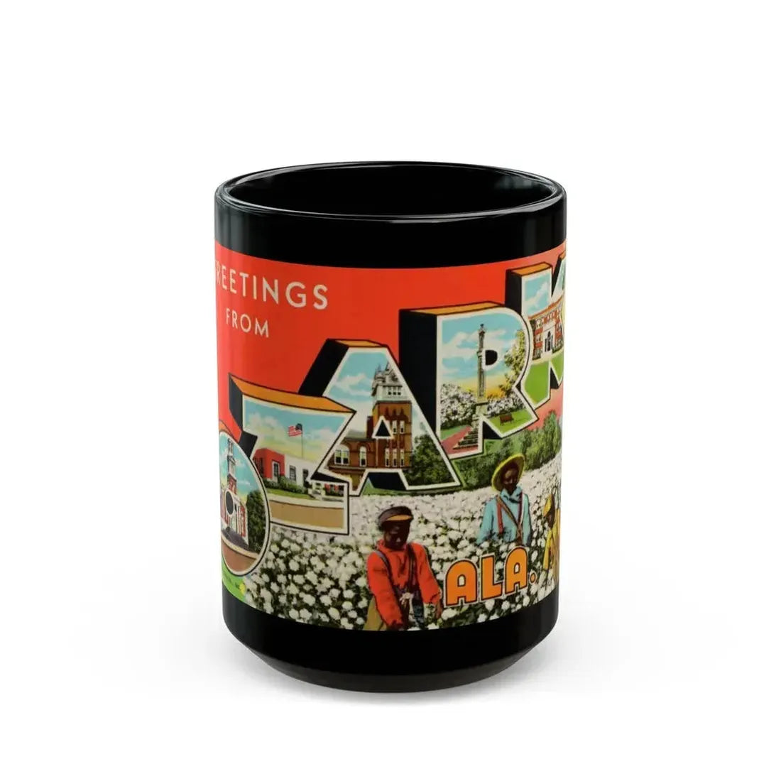 Greetings from Ozark Ala (Greeting Postcards) Black Coffee Mug - Go Mug Yourself