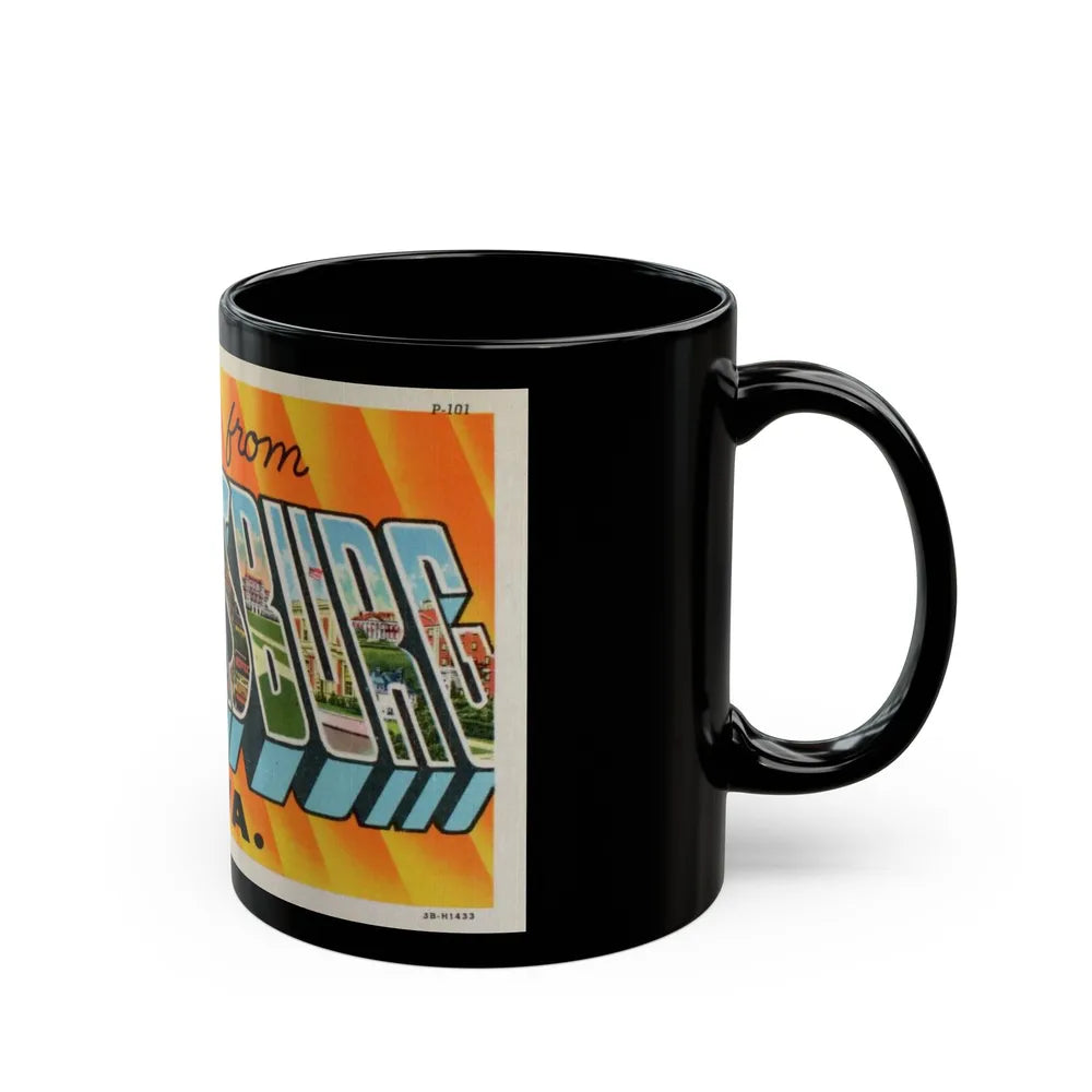 Greetings from Parkersburg W Va (Greeting Postcards) Black Coffee Mug-Go Mug Yourself